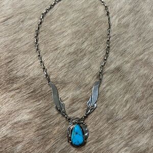 Vintage turquoise and sterling silver necklace